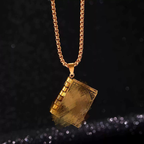 Wholesale Pop Style Geometric Electroplated Book Shape Alloy Pendant Necklace For Men Women And Teenagers