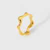 Wholesale Popular Irregular Wave 18K Gold Electroplated Stainless Steel Ring For Women