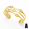 Wholesale Popular Pearl Open Bangle Copper Gold Plated Hand Jewelry