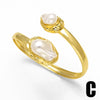 Wholesale Popular Pearl Open Bangle Copper Gold Plated Hand Jewelry