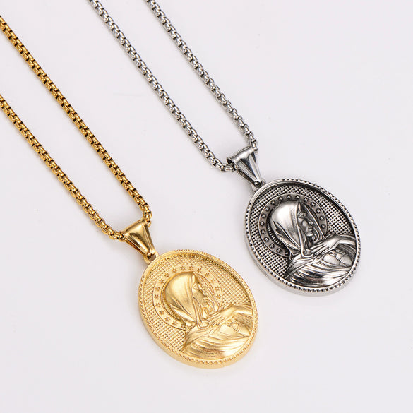 Wholesale Powder Cast Geometric Personality Oval Pendant For Women