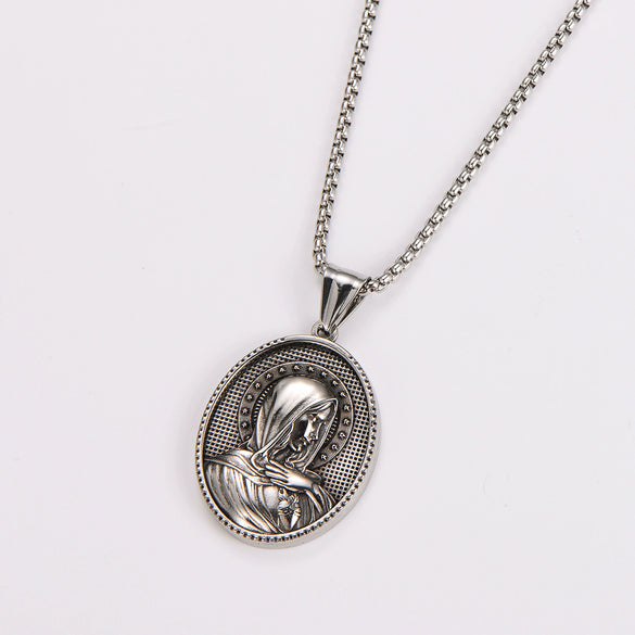 Wholesale Powder Cast Geometric Personality Oval Pendant For Women