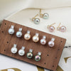 Wholesale Princess Freshwater Pearl Earrings 925 Silver Needle Copper Inlay Multicolor Natural Oblate Shape