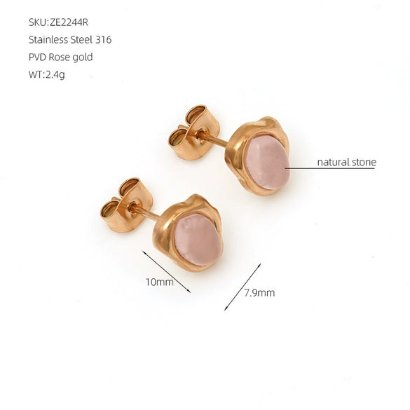 Wholesale Princess Style Geometric Electroplated Stainless Steel Earrings For Women