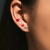 Wholesale Princess Style Heart Shape Silver Earrings
