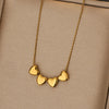 Wholesale Princess Style Love Heart Shape Stainless Steel Necklace With Electroplating