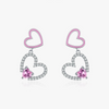 Wholesale Princess Style 925 Silver Heart Shape Diamond Earrings For Women