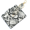 Wholesale Pu Leather Card Case Keychain With Leopard Snake Geometric Pattern Leather Tassel Pendant For Unisex