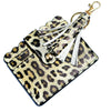 Wholesale Pu Leather Card Case Keychain With Leopard Snake Geometric Pattern Leather Tassel Pendant For Unisex