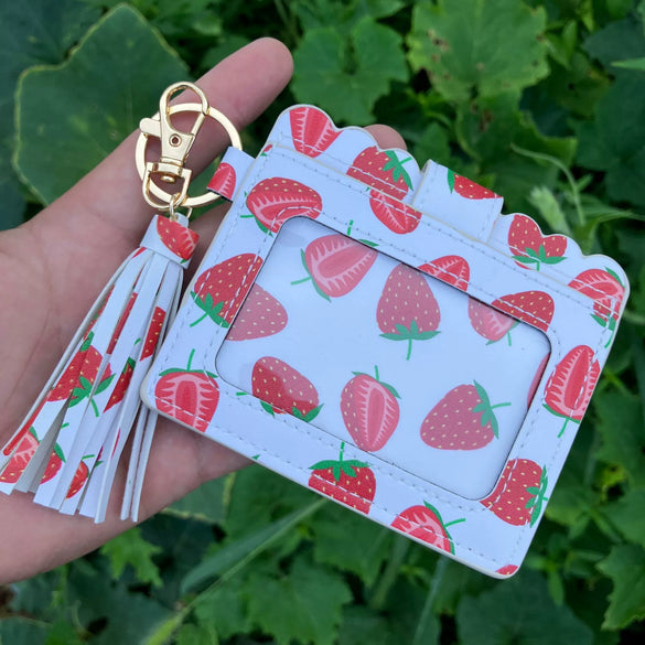 Wholesale Pu Leather Card Case Keychain With Leopard Snake Geometric Pattern Leather Tassel Pendant For Unisex