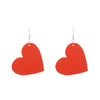 Wholesale Pu Leather Heartshaped Earrings With Red And Black Plaid And Rainbow Leopard Print Handmade
