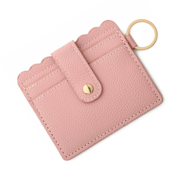 Wholesale Pu Leather Keychains Card Bags With Multiple Card Slots Solid Color Urban Simplicity
