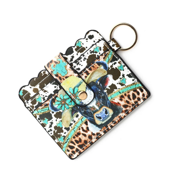 Wholesale Pu Leather Keychains Card Bags With Multiple Card Slots Solid Color Urban Simplicity
