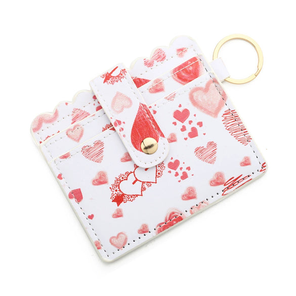 Wholesale Pu Leather Keychains Card Bags With Multiple Card Slots Solid Color Urban Simplicity