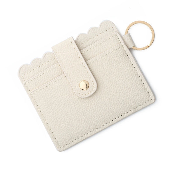 Wholesale Pu Leather Keychains Card Bags With Multiple Card Slots Solid Color Urban Simplicity