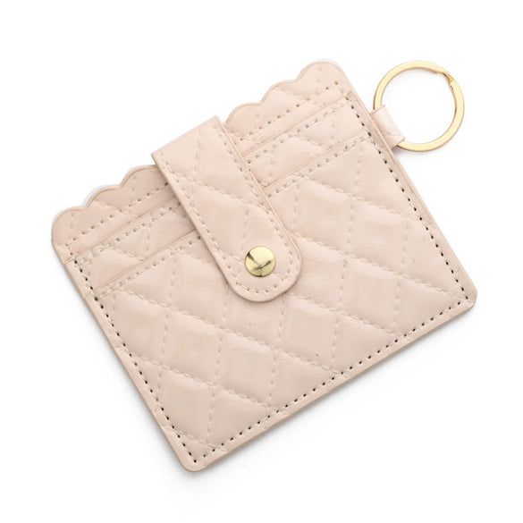 Wholesale Pu Leather Keychains Card Bags With Multiple Card Slots Solid Color Urban Simplicity