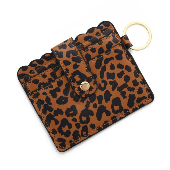 Wholesale Pu Leather Keychains Card Bags With Multiple Card Slots Solid Color Urban Simplicity