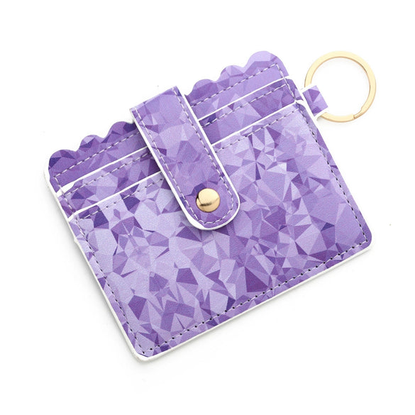 Wholesale Pu Leather Keychains Card Bags With Multiple Card Slots Solid Color Urban Simplicity