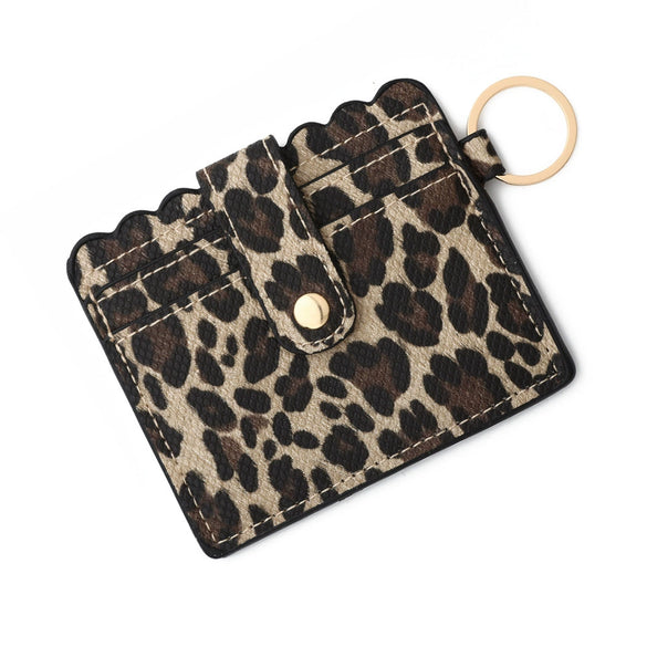 Wholesale Pu Leather Keychains Card Bags With Multiple Card Slots Solid Color Urban Simplicity