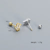 Wholesale Puncture Earrings 925 Silver Geometric Zircon Electroplated For Women