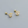 Wholesale Puncture Earrings 925 Silver Geometric Zircon Electroplated For Women