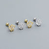 Wholesale Puncture Earrings 925 Silver Geometric Zircon Electroplated For Women