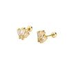 Wholesale Puncture Earrings 925 Silver Geometric Zircon Electroplated For Women