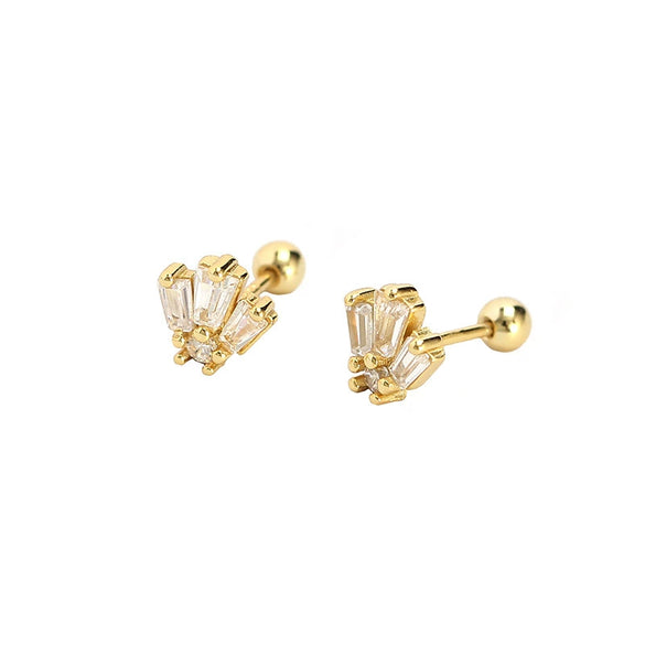 Wholesale Puncture Earrings 925 Silver Geometric Zircon Electroplated For Women
