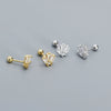 Wholesale Puncture Earrings 925 Silver Geometric Zircon Electroplated For Women