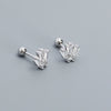 Wholesale Puncture Earrings 925 Silver Geometric Zircon Electroplated For Women
