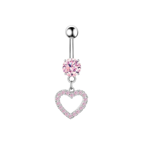 Wholesale Puncture Jewelry Stainless Steel Geometric Love Bow Belly Button Ring Set