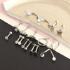 Wholesale Puncture Jewelry Stainless Steel Leaves Style Earrings Ear Clip Ear Nail Cartilage Set