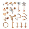 Wholesale Puncture Jewelry Stainless Steel Leaves Style Earrings Ear Clip Ear Nail Cartilage Set