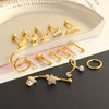 Wholesale Puncture Jewelry Stainless Steel Leaves Style Earrings Ear Clip Ear Nail Cartilage Set