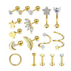 Wholesale Puncture Jewelry Stainless Steel Leaves Style Earrings Ear Clip Ear Nail Cartilage Set