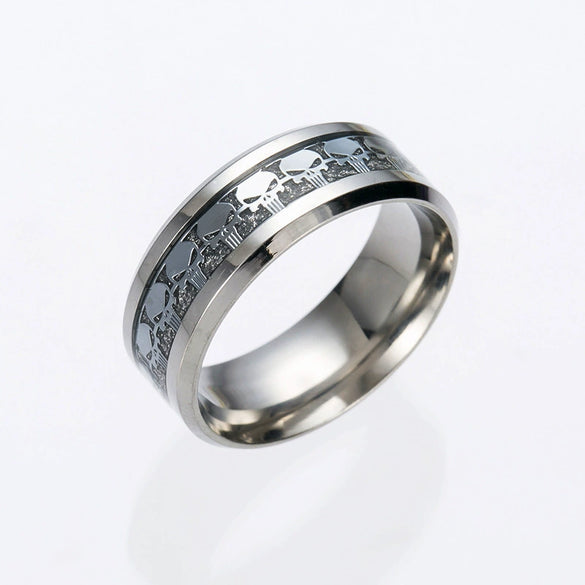 Wholesale Punisher Necklaces And Rings Movie Games Peripheral Titanium Steel Dripping Oil Style