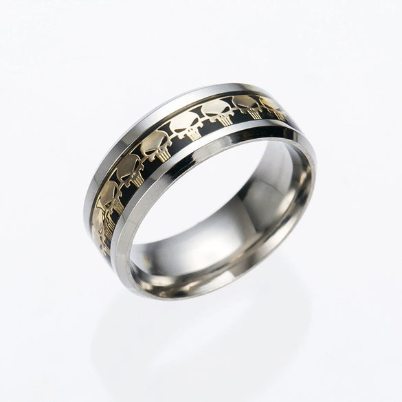 Wholesale Punisher Necklaces And Rings Movie Games Peripheral Titanium Steel Dripping Oil Style