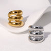 Wholesale Punk Exaggerated Wide Edition Open Finger Ring For Women Stainless Steel Geometric Electroplated
