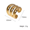 Wholesale Punk Exaggerated Wide Edition Open Finger Ring For Women Stainless Steel Geometric Electroplated