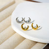 Wholesale Punk Geometric Curved Stainless Steel Earrings For Women With 14K Gold Plated Vacuum Real Gold Electroplating In Pvd Furnace High Sense Style