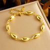 Wholesale Punk Geometric Stainless Steel Jewelry Bracelet With Oval Water Drop Design And Electroplating Treatment