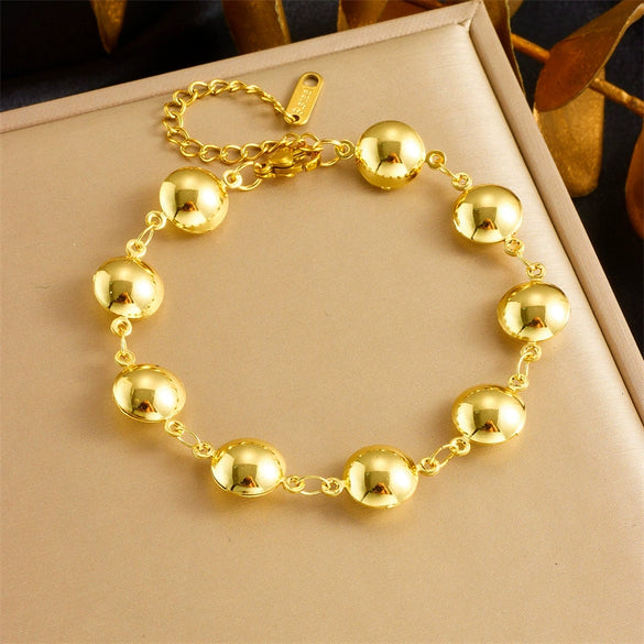 Wholesale Punk Geometric Stainless Steel Jewelry Bracelet With Oval Water Drop Design And Electroplating Treatment