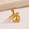 Wholesale Punk Hip Hop Style Stainless Steel Snake Zodiac Ring With Electroplating