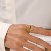 Wholesale Punk Hip Hop Style Stainless Steel Snake Zodiac Ring With Electroplating