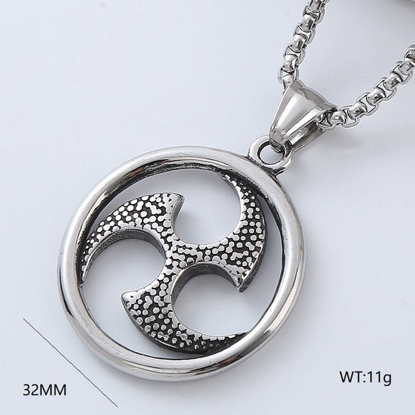 Wholesale Punk Jewelry Retro Round Stainless Steel Geometric Polished