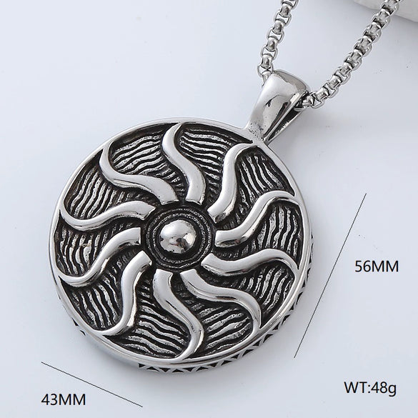 Wholesale Punk Jewelry Retro Round Stainless Steel Geometric Polished