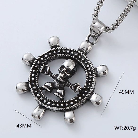 Wholesale Punk Jewelry Retro Round Stainless Steel Geometric Polished