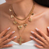 Wholesale Punk Metal Heartshaped Geometric Pendant Necklace With Alloy Pendant And Iron Copperclad Chain Electroplated