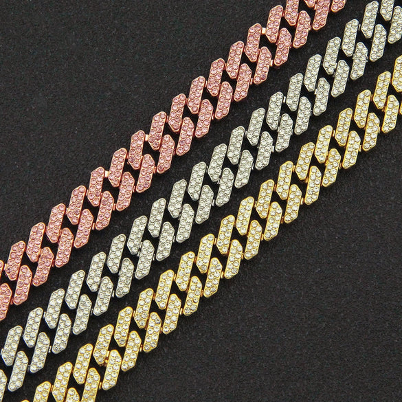 Wholesale Punk Style Alloy Cuban Chain Necklace With Geometric Diamond Accessories Pendant