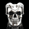 Wholesale Punk Style Alloy Gold Inlaid Geometric Skull Ghost Head Rings For Unisex